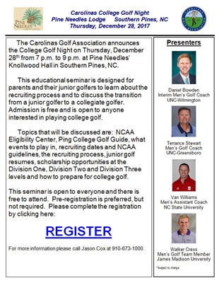 college golf resumes